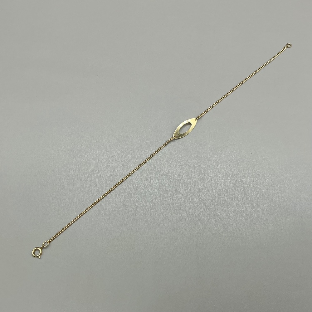 Avon Anklet Women Gold Tone Oval Cutout Link Curb Chain Minimalist Jewelry 9.5"